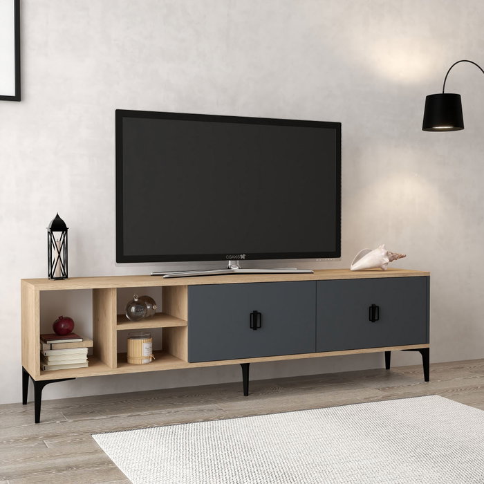 Hanah Home Soporte para TV Era 3805 Roble Zafiro y Antracita